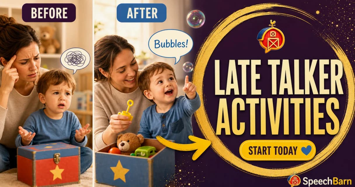 Late talker activities thumbnail with parent and toddler speech play
