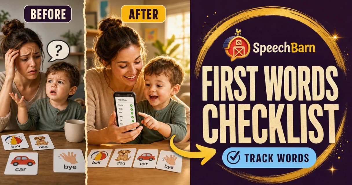 First words checklist thumbnail with toddler vocabulary cards